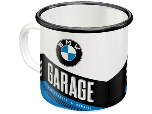 [90338290 1685862] Nostalgic Art Universaltasse BMW Garage 360 ml, 1 Stück, Schwarz/Weiss
