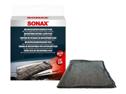 [90338329 1684390] Sonax Microfaser Trocken Tuch Plus, 80 × 50 cm, 1 Tuch