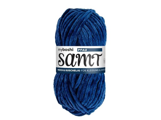 [90338340 1688571] myBoshi Wolle Chenille Samt Pfau 100 g, 100 m