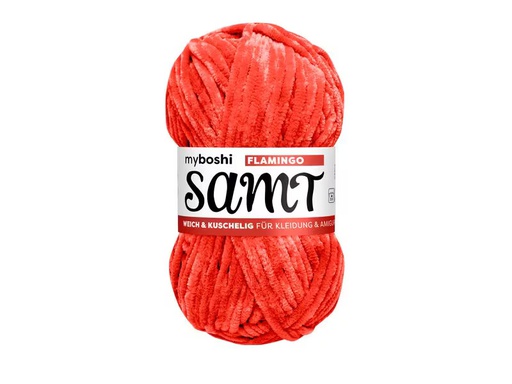 [90338370 1688566] myBoshi Wolle Chenille Samt Flamingo 100 g, 100 m