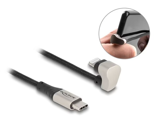 [90338375 1672902] Delock USB 2.0-Kabel 180° gewinkelt USB C - Lightning 2 m