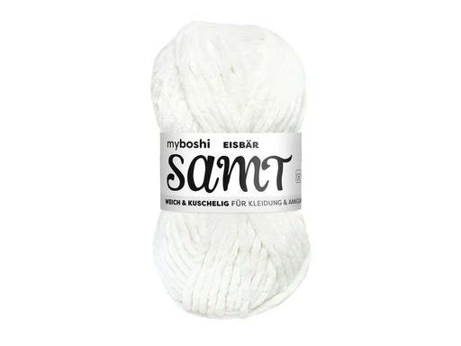 [90338402 1688577] myBoshi Wolle Chenille Samt Eisbär 100 g, 100 m