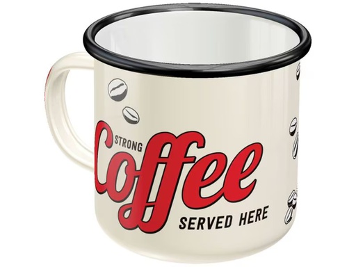[90338534 1685858] Nostalgic Art Universaltasse Strong Coffee 360 ml, 1 Stück, Rot/Weiss