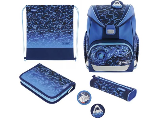[90338572 1684593] Herlitz Schulthek UltraLight Plus Shark 4-teiliges Set