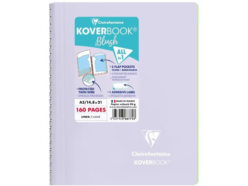 [90338681 1688282] Clairefontaine Notizbuch Blush A5, liniert, Lila