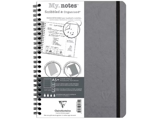 [90338705 1688256] Clairefontaine Notizbuch AgeBag A5+, dotted, Grau