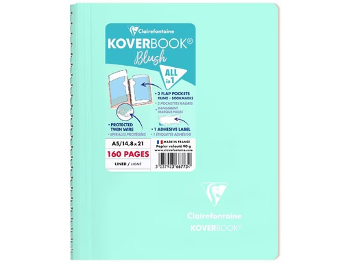 [90338719 1688283] Clairefontaine Notizbuch Blush A5, liniert, Mint