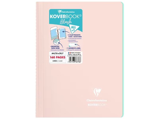 [90338771 1688280] Clairefontaine Notizbuch Blush A4, liniert, Puderrosa
