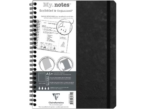 [90338775 1688257] Clairefontaine Notizbuch AgeBag A5+, dotted, Schwarz