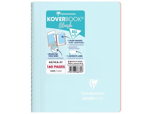 [90338782 1688285] Clairefontaine Notizbuch Blush A5, liniert, Eisblau