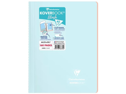 [90338898 1688276] Clairefontaine Notizbuch Blush A4, liniert, Eisblau