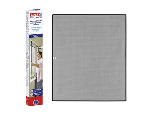 [90339123 1691444] tesa Fliegengitter CLIP-ON Rahmen für Fenster 1 x 1.2 m