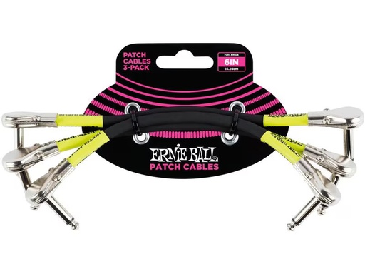[90339256 1403919] Ernie Ball Patch-Kabel 6059 3er Pack – 0.15 m, Schwarz