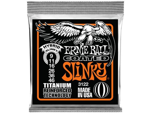 [90339301 1353584] Ernie Ball Gitarrensaiten 3122 Slinky Coated Titanium – Hybrid 09-46