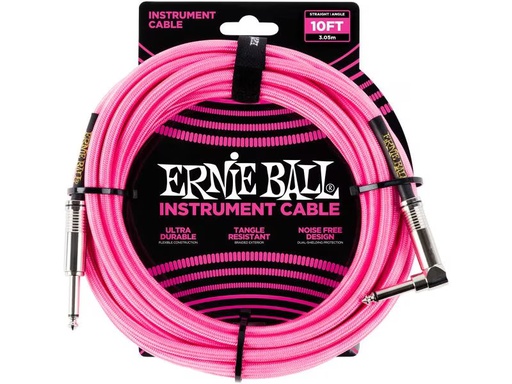 [90339317 1403907] Ernie Ball Instrumentenkabel 6078 – 3.05 m, Neonpink