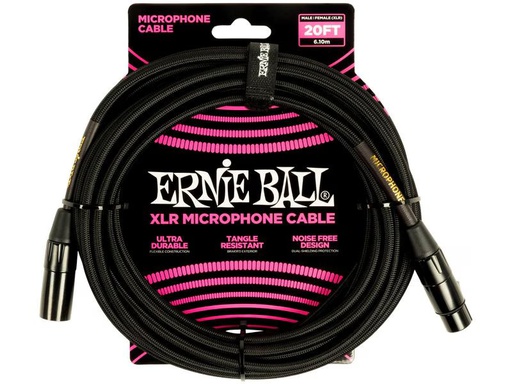 [90339323 1432679] Ernie Ball XLR-Kabel XLRm-XLRm 6.1 m, Schwarz