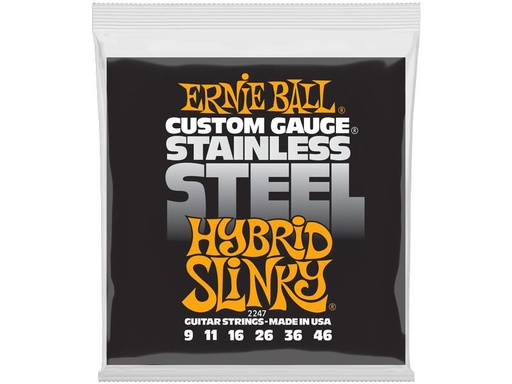 [90339352 1358037] Ernie Ball Gitarrensaiten 2247 Slinky Stainless Steel – Hybrid 09-46