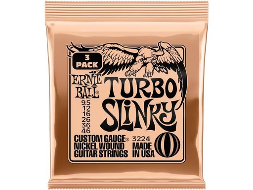 [90339364 1501660] Ernie Ball Gitarrensaiten 3224 Turbo Slinky – 9.5-46, 3er Pack