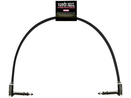 [90339373 1432673] Ernie Ball Patch-Kabel 6409 Flat Ribbon – 0.3 m, Schwarz