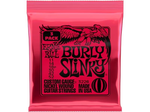 [90339399 1501662] Ernie Ball Gitarrensaiten 3226 Burly Slinky – 11-52, 3er Pack