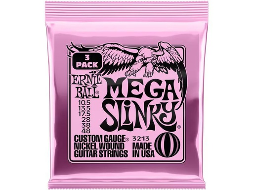 [90339418 1501659] Ernie Ball Gitarrensaiten 3213 Mega Slinky – 48-105, 3er Pack