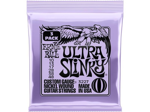 [90339437 1501663] Ernie Ball Gitarrensaiten 3227 Ultra Slinky – 10-48, 3er Pack