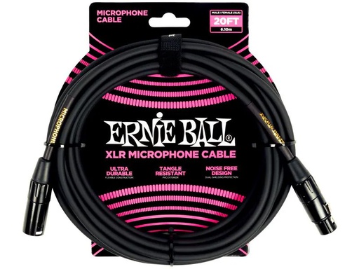 [90339497 1432675] Ernie Ball XLR-Kabel XLRm-XLRf 6.1 m, Schwarz