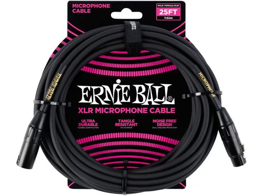 [90339508 1403930] Ernie Ball XLR-Kabel XLRm-XLRm 7.62 m, Schwarz