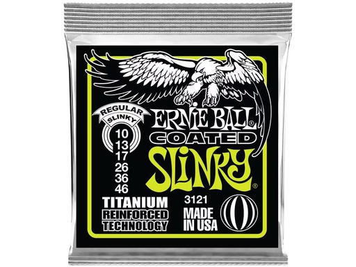 [90339540 1353583] Ernie Ball Gitarrensaiten 3121 Slinky Coated Titanium – Regular 10-46