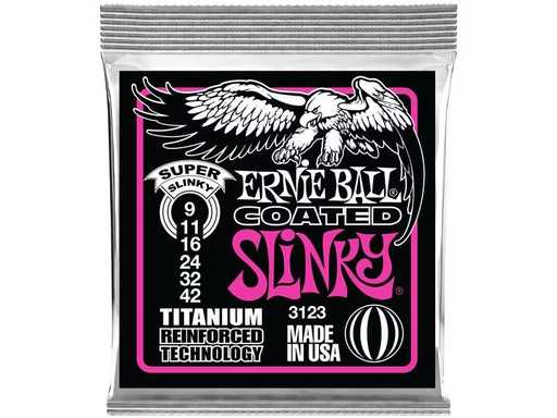 [90339544 1353585] Ernie Ball Gitarrensaiten 3123 Slinky Coated Titanium – Super 09-42