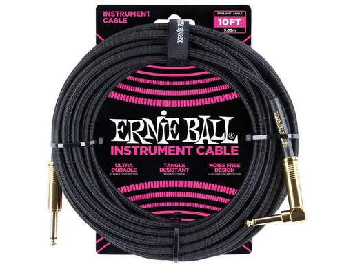 [90339566 1403910] Ernie Ball Instrumentenkabel 6081 – 3.05 m, Schwarz