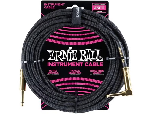 [90339568 1403897] Ernie Ball Instrumentenkabel 6058 – 7.62 m, Schwarz