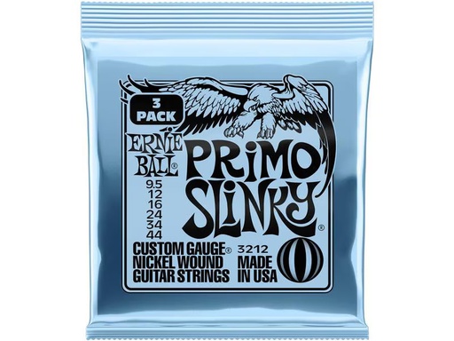 [90339571 1501658] Ernie Ball Gitarrensaiten 3212 Primo Slinky – 9.5-44, 3er Pack
