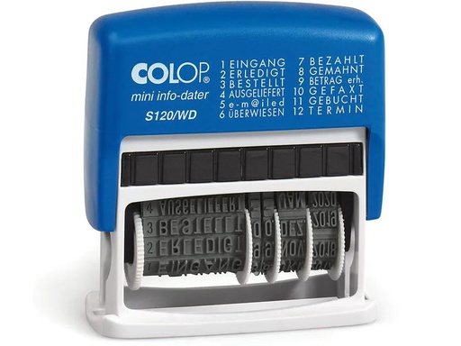 [90005388 1142309] Colop Stempel Dater S120/WD Buchstaben/Zahlen, Blau/Schwarz