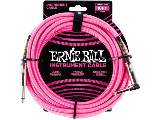 [90339591 1403912] Ernie Ball Instrumentenkabel 6083 – 5.49 m, Neonpink