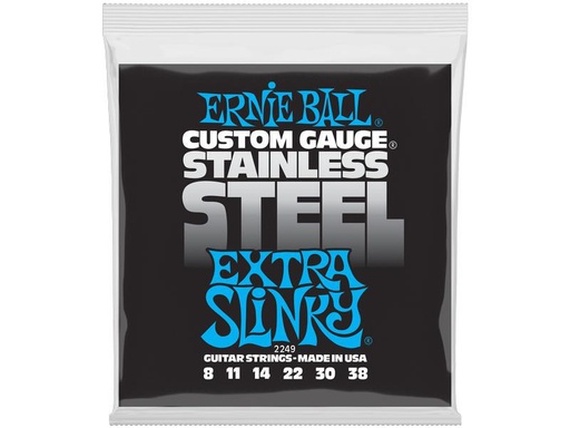 [90339592 1358038] Ernie Ball Gitarrensaiten 2249 Slinky Stainless Steel – Extra 8-38
