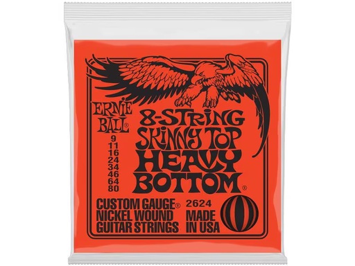 [90339610 1501654] Ernie Ball Gitarrensaiten 2624 8-String Skinny Top HBS – 09-80