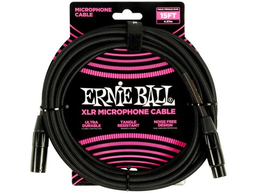 [90339630 1432678] Ernie Ball XLR-Kabel XLRm-XLRm 4.57 m, Schwarz