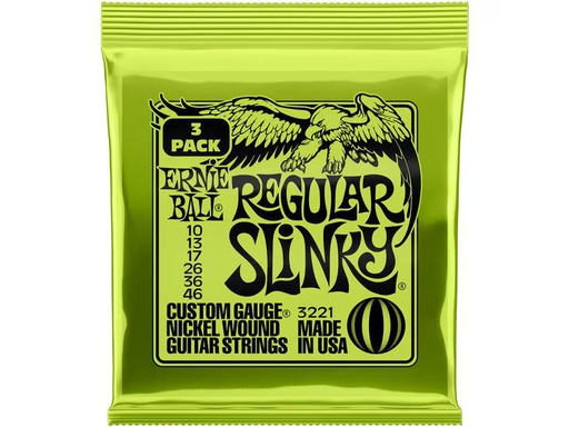 [90339636 1309976] Ernie Ball Gitarrensaiten 3221 Slinky Nickel 3er Pack – Regular 10 - 46
