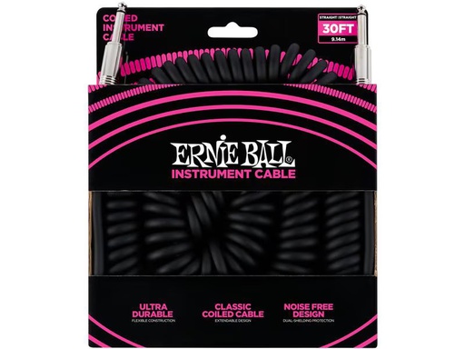 [90339643 1403891] Ernie Ball Instrumentenkabel 6044 – 9.14 m, Schwarz