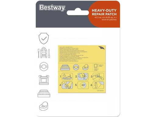 [90339695 1655944] Bestway Strapazierfähiger Reparaturflicken 6.5 x 6.5 cm, 10 Stück