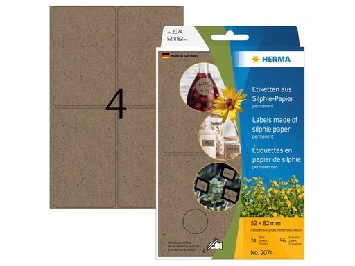 [90339702 1677967] HERMA Vielzweck-Etiketten Silphie 52 x 82 mm, 24 Blatt