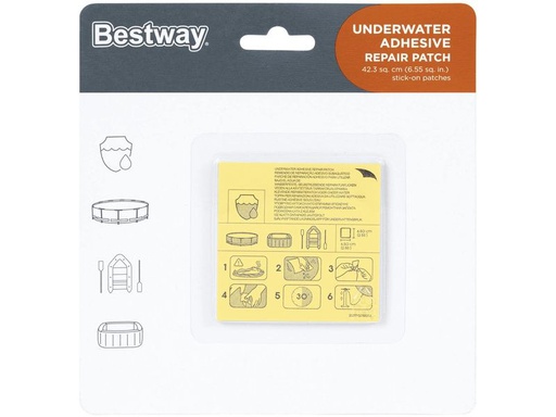 [90339836 1655945] Bestway Wasserfeste Reparaturflicken, 6.5 x 6.5 cm, 10 Stück