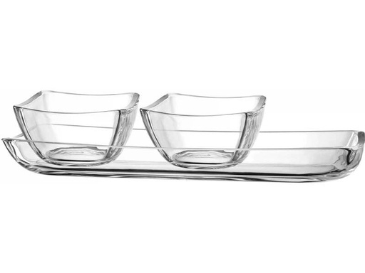 [90340185 1681560] Leonardo Snackschale Piazza 3-teilig, Transparent