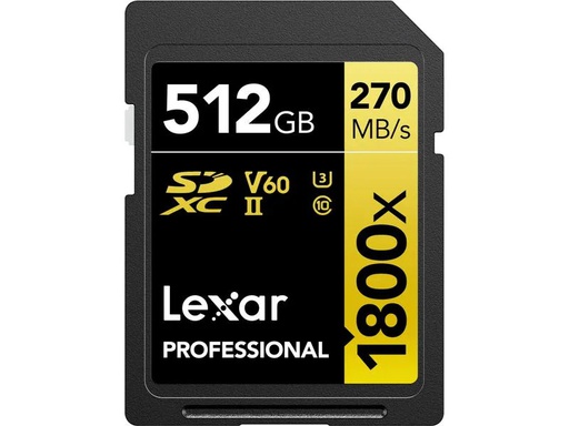 [90340257 1634271] Lexar SDXC-Karte Professional 1800x Gold Series 512 GB