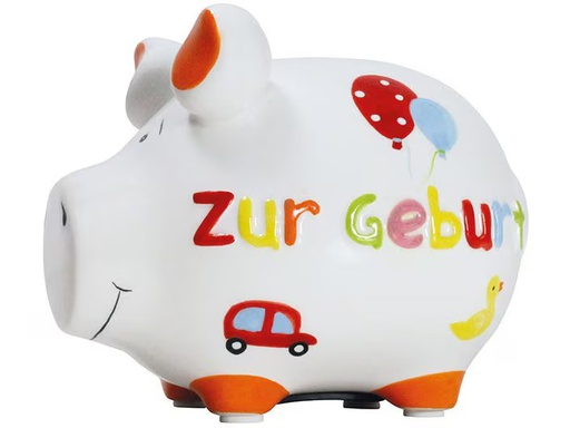 [90340348 1680341] G. Wurm Spardose Zur Geburt 12.5 x 9 x 9 cm