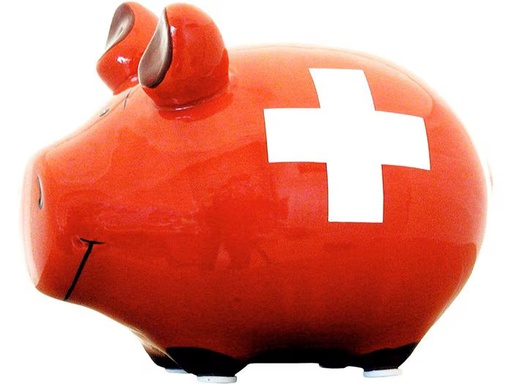 [90340358 1680336] G. Wurm Spardose Schweizer Bank 12.5 x 9 x 9 cm