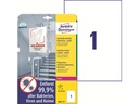 Avery Zweckform Antimikrobielle-Etiketten 210 x 297 mm, 10 Blatt, Weiss