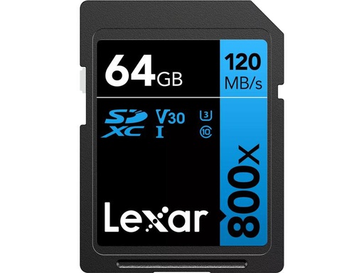[90340388 1634290] Lexar SDXC-Karte High-Performance 800x BLUE Series 64 GB