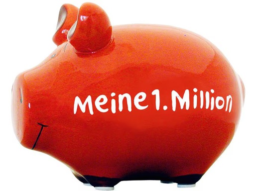 [90340390 1680349] G. Wurm Spardose Meine 1. Million 12.5 x 9 x 9 cm